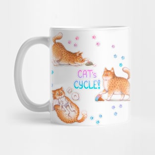 Cat's Cycle (Pink Blue) Mug